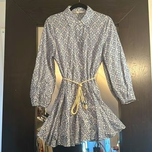 Zara patterned flounced shirt dress